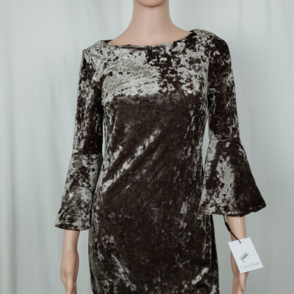 Calvin Klein velvet midi dress - Picture 3 of 4